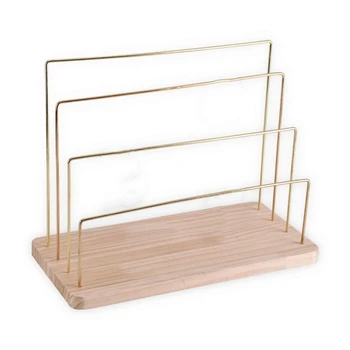 

Wooden Jewelry Display Stand Metal Hook Earrings Necklace Storage Rack