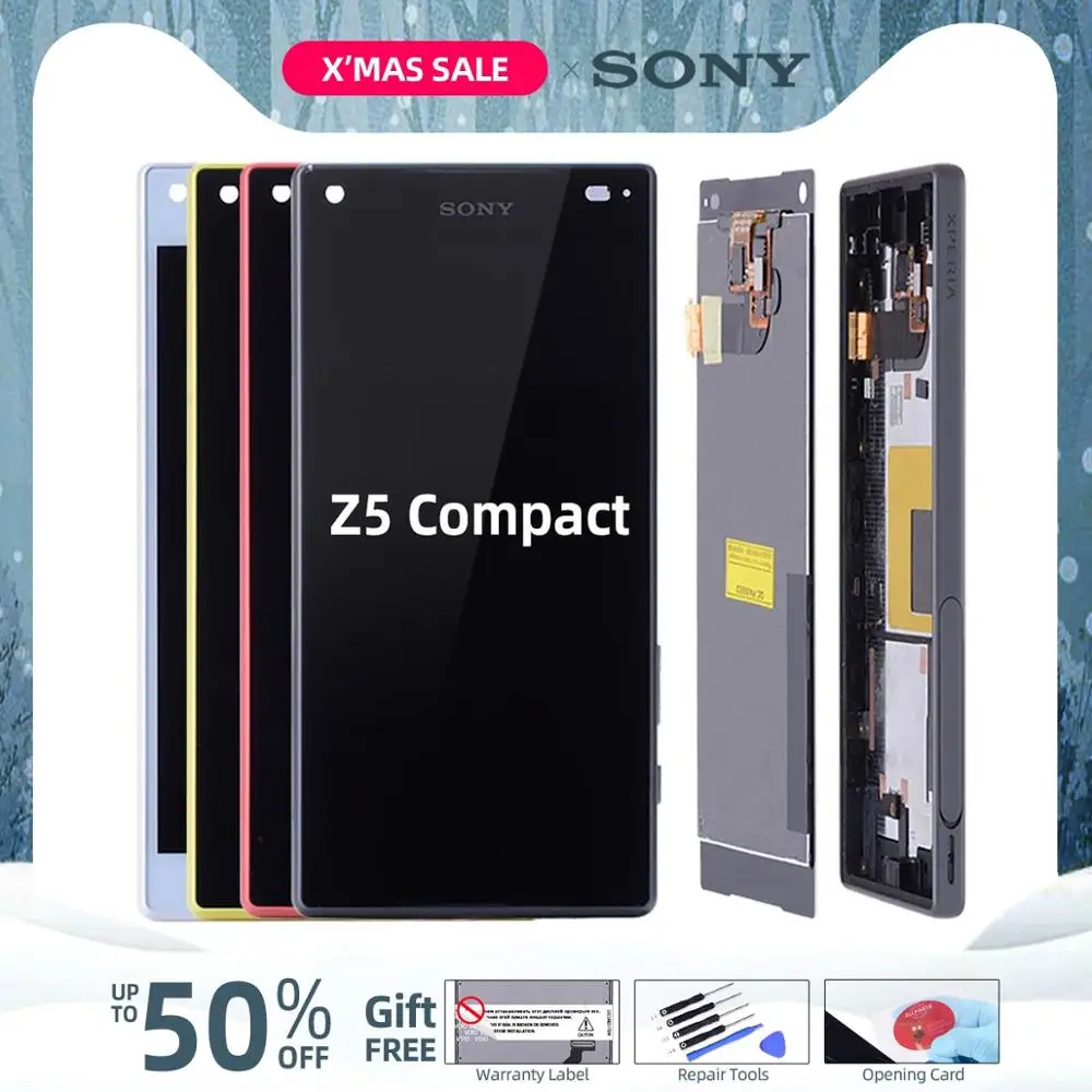 4.6 inch LCD For SONY Xperia Z5 Compact LCD Display Z5 MINI E5823 E5803 Touch Screen Digitizer Replacement LCD with Frame