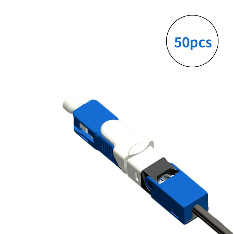 Синий 50 шт./лот FTTH ESC250D SC APC/SC UPC Одномодовый оптоволоконный быстрый разъем встроенный тип зеленый и синий - Цвет: Синий