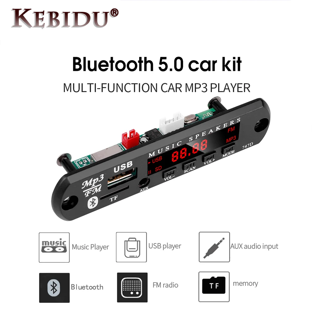 MP3 Player Decoder Board Wireless Bluetooth 5.0 Amplifier TF Radio