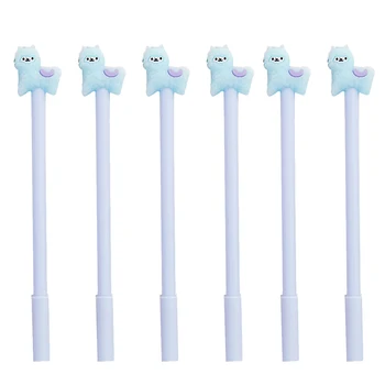

12pcs Cartoon Writting Pen Adorable Gel Pens Alpaca Student Writing Tools School Supllies (Blue)