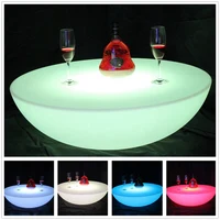 LED Illuminated Furniture, LED Bar Table, D66*H22cm, Coffee Table, Li Battery Rechargeable, Waterproof IP65, Party Event,1PC 4