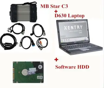 

2019 MB STAR C3 Multiplexer with hdd software install laptop D630 PC SD Connect C3 car Diagnostic Tool ready to use