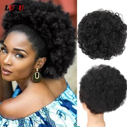 LUPU Afro Puff Short Curly Hair Bun Drawstring Ponytail Synthetic Chignon Hair Extension Hairpieces For Women