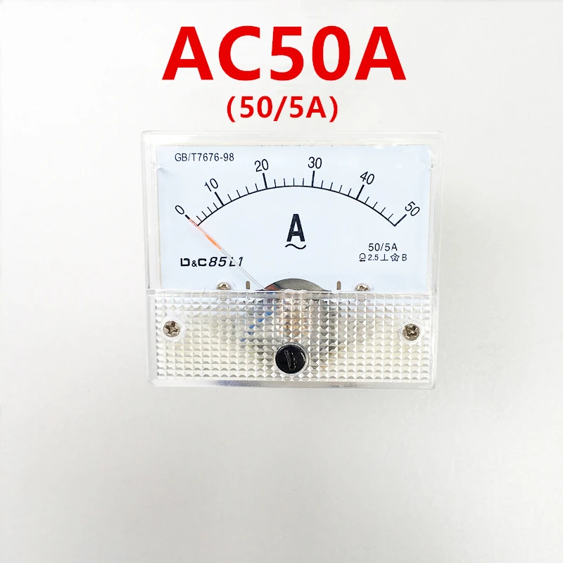 85L1 AC аналоговая панель измерителя тока 50mA 500mA 1A 5A 10A 20A 50A 100A Датчик тока механические амперметр