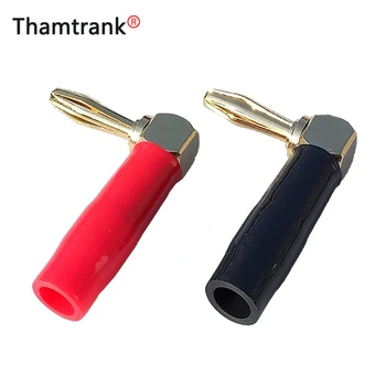 

100pcs Banana Male Plug Right Angle Speaker Amplifier Banana Connector 90 Degree Speaker Plug Terminal Converter