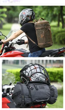

Men's Motorcycle Extra Large Heavy Duty Canvas Military Army Duffle Bag Rucksack Backpack vintage Tail bag