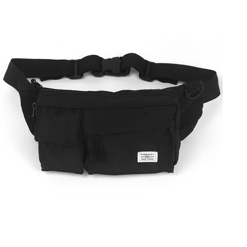 Нагрудная сумка для мужчин, полотняная поясная сумка, поясная сумка для мальчика, уличная сумка через плечо, повседневная дорожная сумка в стиле хип-хоп, сумка через плечо - Цвет: Black