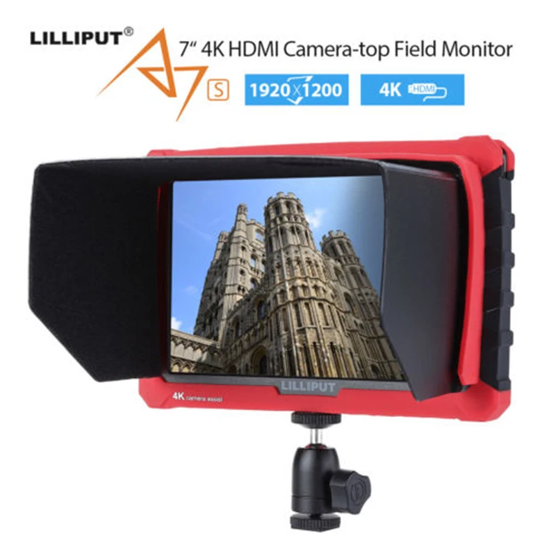 

Lilliput A7S 7 Inch 1920x1200 IPS On Camera Field DSLR Monitor Supports 4K HDMI Input Loop Output Camera-top Screen Video Assist