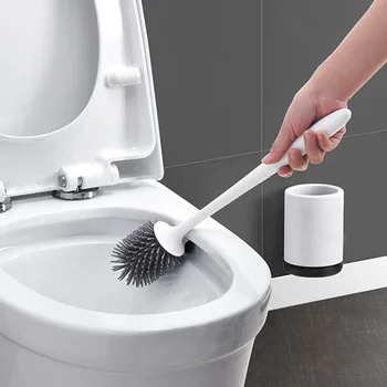 

Wall Hanging Toilet Brush Rubber Head Holder Cleaning Tool Floor Type For Household Floor Bathroom Accessories With Base