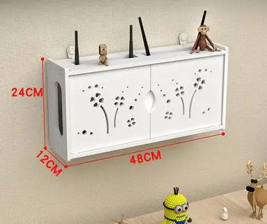 Беспроводной роутер коробка для хранения гостиной Розетка wifi декорация Панч- настенная ТВ-приставка стойка pf83012 - Цвет: Double door-B