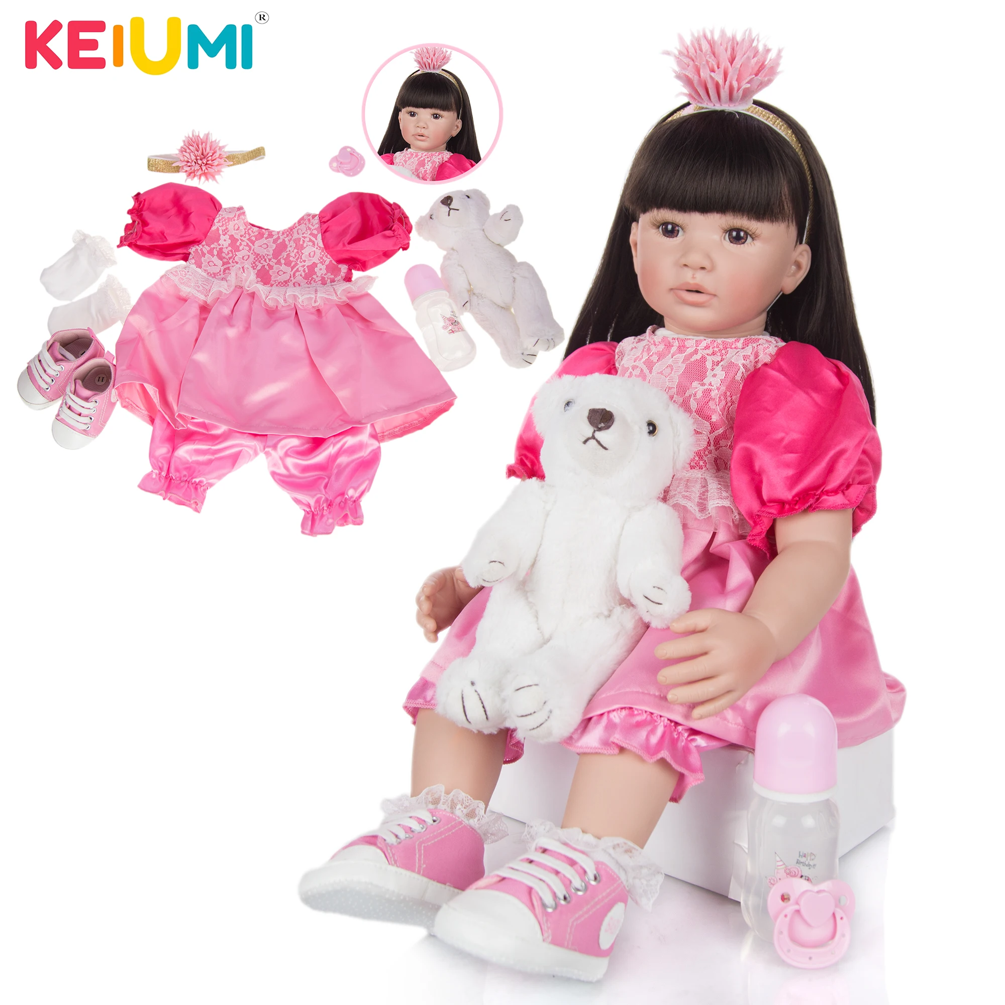 Кукла реборн силиконовая Реалистичная 60 см для новорожденных|Куклы| |