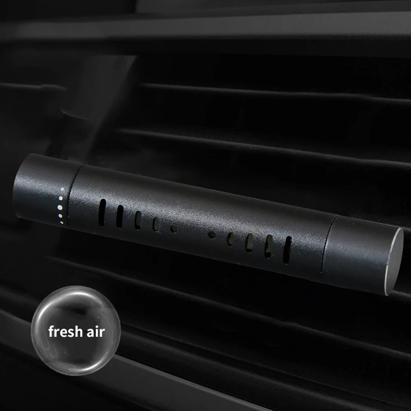 Car Air Freshener Solid Perfume Diffuser Car Vents Perfume Seasoning Car Interior Accessories Black+ Five Aromatherapy Sticks