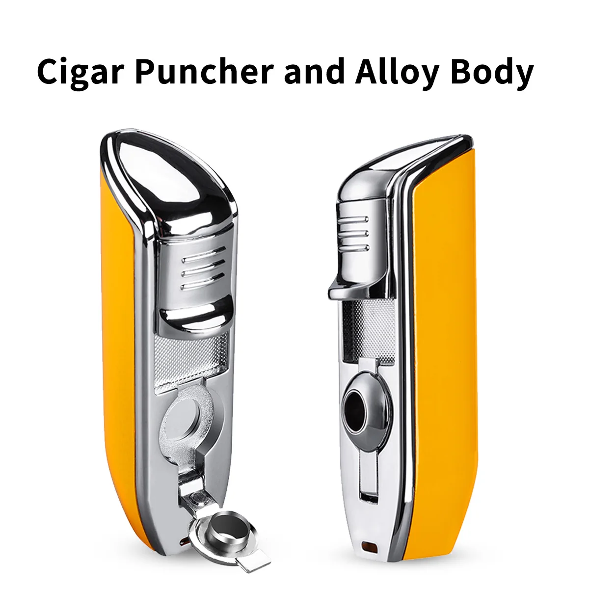 Butane Gas Lighter Cigar Lighter 3 Jet Blue Flame Torch with Punch