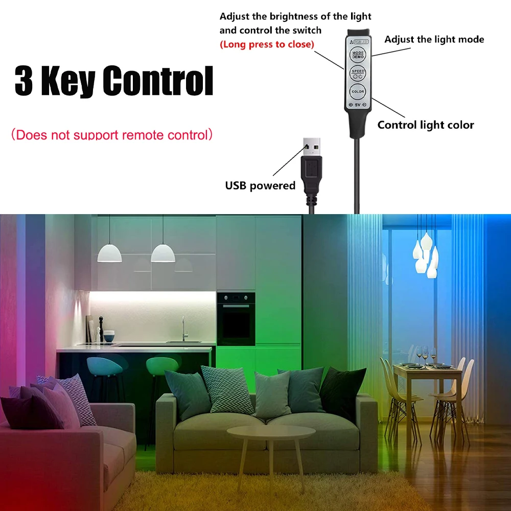 RGB LED Lights Strip 5050 Bluetooth Control USB 5V White Flexible Lamp Tape Diode Festival Fita Bedroom Tira Luces TV Desk Luz