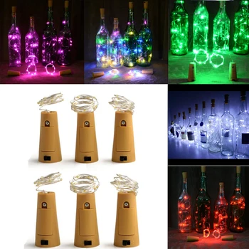 

Sliver wire Strip Battery-powered cork wine bottle light 20LEDs/2M DIY Gifts Romantic Decorations For Holiday Festival Fairy