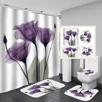 

Trees Printed 3d Bath Curtains Waterproof Polyester Fabric Washable Bathroom Shower Curtain with Hooks Accessories PL EL