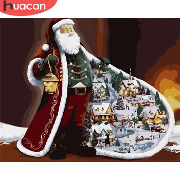 

HUACAN Paint By Number Santa Claus Drawing On Canvas Gift DIY Pictures By Numbers Portrait Kits Hand Painted Painting Home Decor