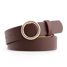 Women Pu Leather Belt New Round Hasp Waistband For Ladies Designer Corset Girdle Alloy Buckle 2.8cm Belts For Jeans Accessories