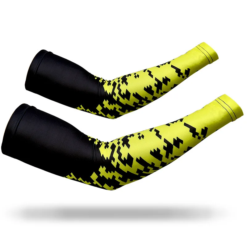 1 -L 1pair Fashion Pritned Sun Protection Motorcycle Arm Sleeves Ice Silk Breathable Arm Protection Sleeve for Men Moto Accessories - Color: 1 -L
