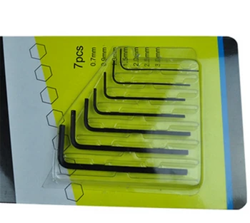 

2017 HOT 7pcs In 1 Hex Key Allen Wrench Set 0.7mm~3mm Metric Hand Tool Precision hex wrench High hardness hexagonal wrench