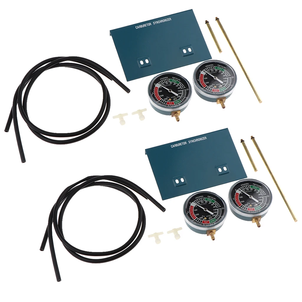 2 Set Motorcycle Vacuum Gauges 2 Cylinder Carburetor Tuning