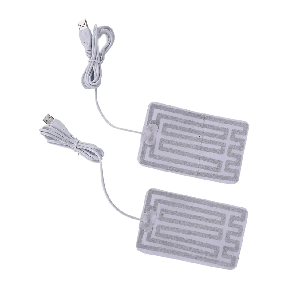 1/2 шт. маленьких детей в возрасте от 2 до 12V углеродное волокно Электрогрелка грелка для рук USB нагревательная пленка Электрический зимние инфракрасный жар коврик разных размеров - Цвет: 2pcs 8X13CM 5-6V