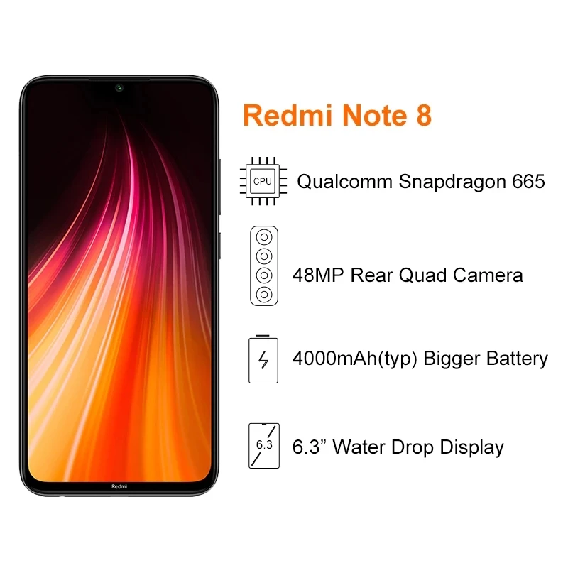 Глобальная версия Xiaomi Redmi Note 8 смартфон 4 Гб 64 Гб/128 ГБ Snapdragon 665 Octa Core 6 3 &quotэкран 48MP Quad