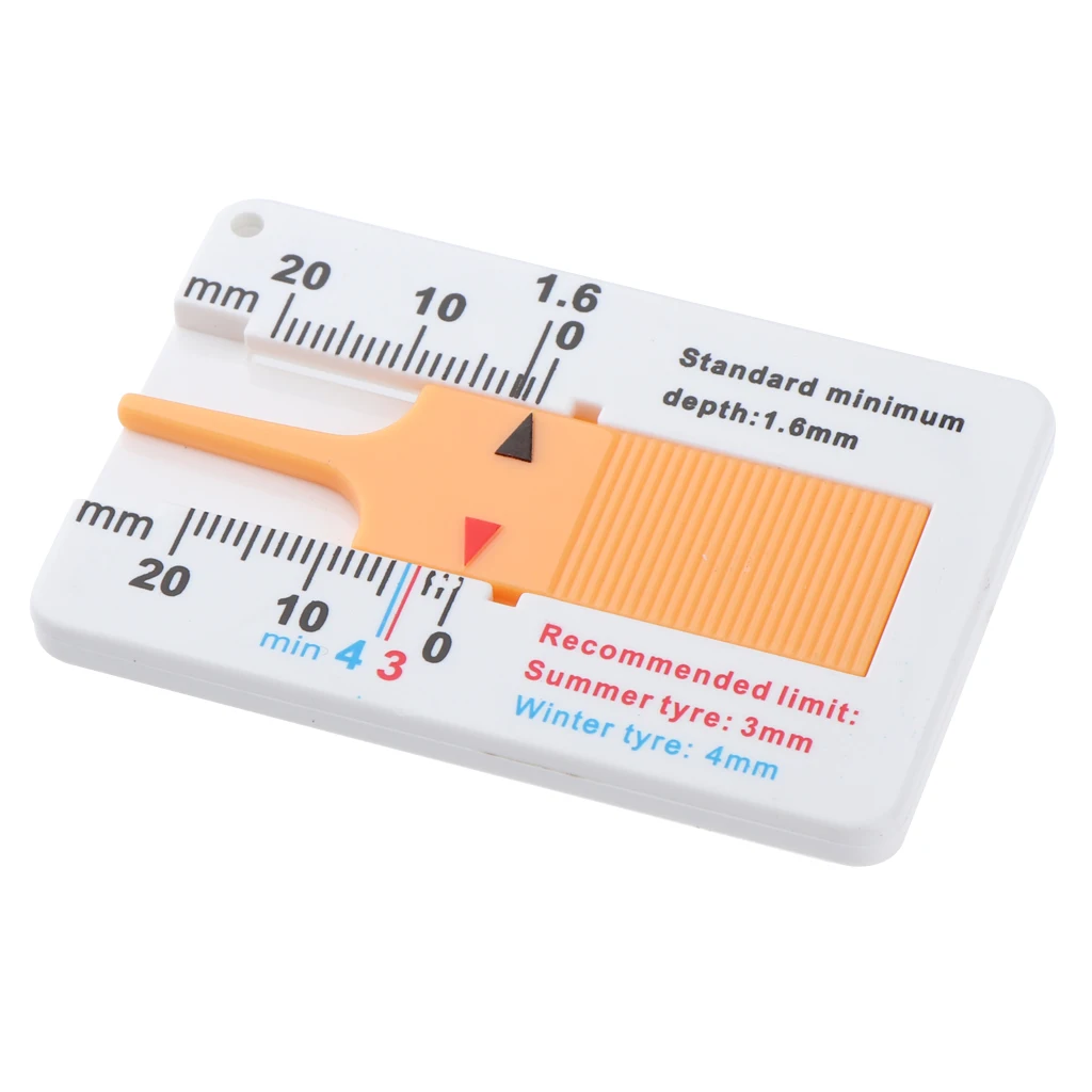 Car Motorcycle Tyre Tread Ruler Depth Gauge Meter Wheel Measuring Tool