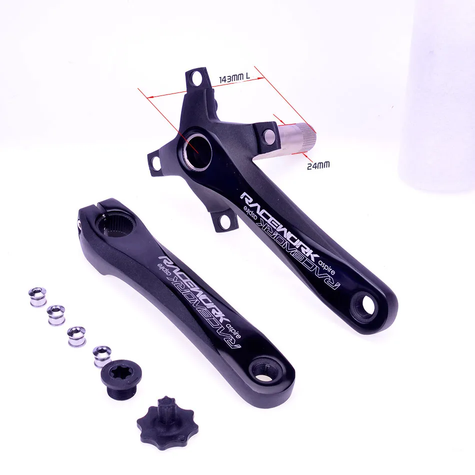 RACEWORK Fahrrad kurbel Aluminiumlegierung Kurbel Kettenrad Berg Fahrrad Innenlager Kurbel рифленый диск MTB 170L 104BCD велосипед Teil
