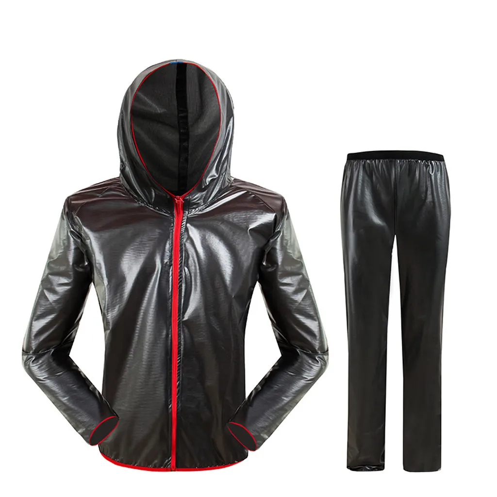 

Outdoor Jacket Windproof Waterproof Jacket Men's Hooded Jacket Light Rainproof Jacket Raincoat Pants Reflective Strip Rainproof