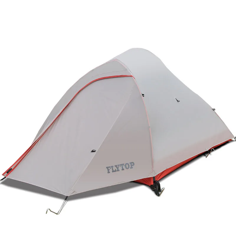 Flytop 1 человек с нейлоновым покрытием двухпалубный алюминиевый полюс для походной палатки с ультра-светильник силиконовый Горный тент