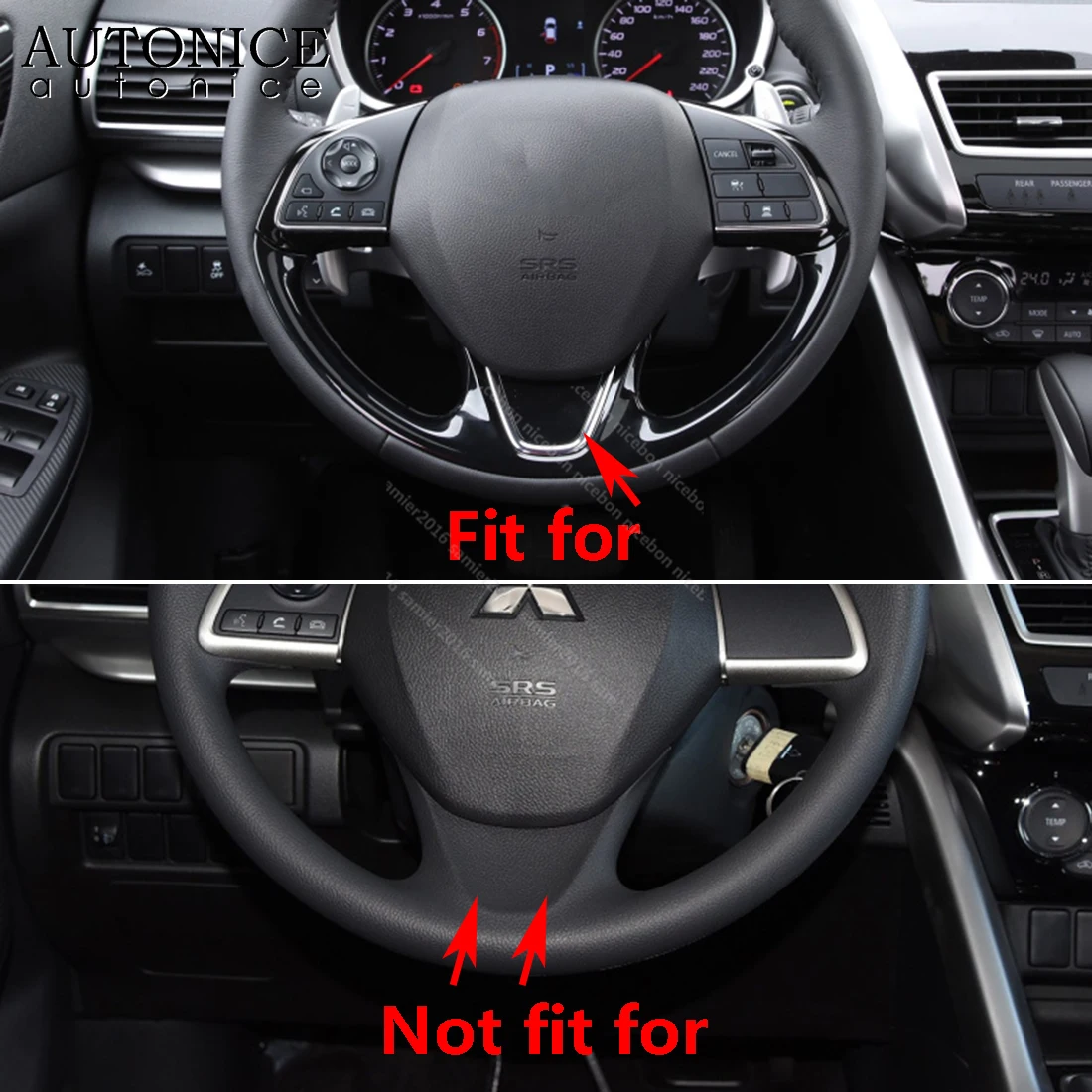 Углеродное волокно цвет руля рамки декоратор крышка подходит для Mitsubishi Eclipse Cross ABS