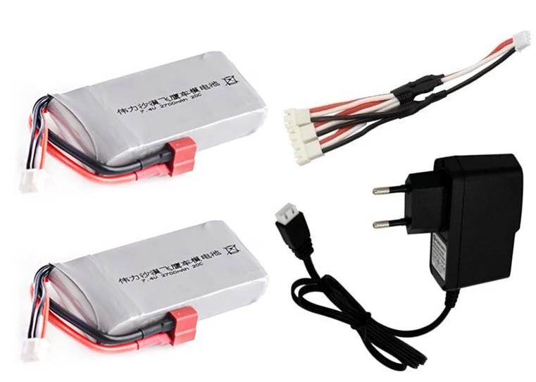 Обновленная батарея 2700mah для Wltoys 12428 12423 RC четырехколесный RC автомобиль 7,4 v Lipo батарея для Feiyue 03 Q39 RC запчасти зарядное устройство - Цвет: Цвет: желтый