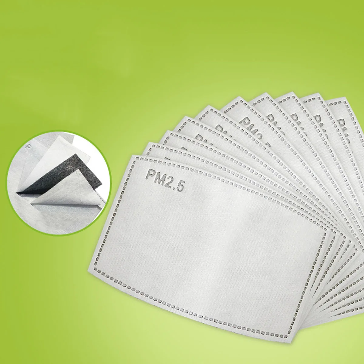 

10/20/50/100pcs Non-woven Fabric Filters Anti dust Face Mask 5 Layer PM2.5 Protection Filter Insert Mouth Mask Filter