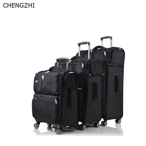 CHENGZHI 2" 24" 28 дюймов ультра-светильник дорожный костюм Чехол Оксфорд багаж на колёсиках набор женский чехол для посадки на колесиках для мужчин чемодан на колесиках - Цвет: a set of 3