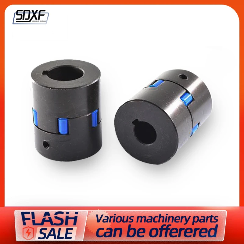 Shaft Coupler Flexible Coupling Shaft Connector Rigid Shaft Coupler Coupling Laser Engraving Machine L-type Star Shaped Plum Blossom Coupling L075 Diameter 45 (Inner Hole 10 to 25)