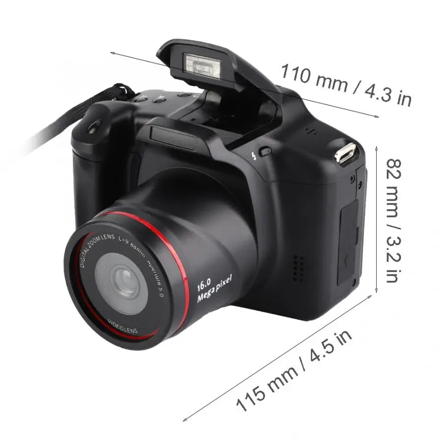 720P 16MP цифровая камера 2,4 дюймов TFT ЖК-экран цифровой 16X зум видеокамера со складным заполняющим светильник Питание от батареи