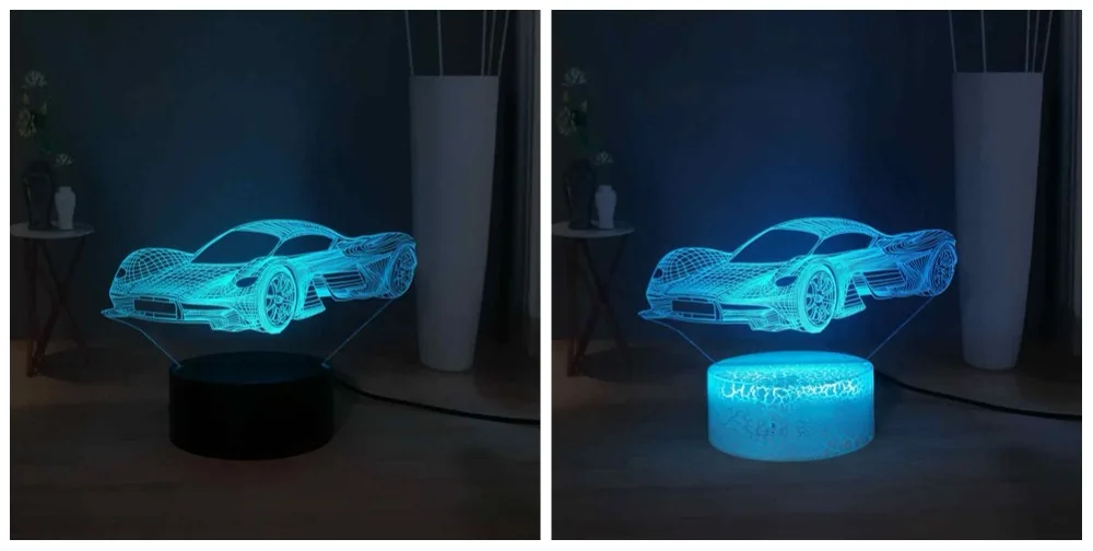 Новинка, крутой современный автомобиль Ferrari, 3D светодиодный ночник, 7 цветов, сменный сенсорный светильник, настольная лампа для дома, вечерние, декор для мальчиков, подарок на день рождения