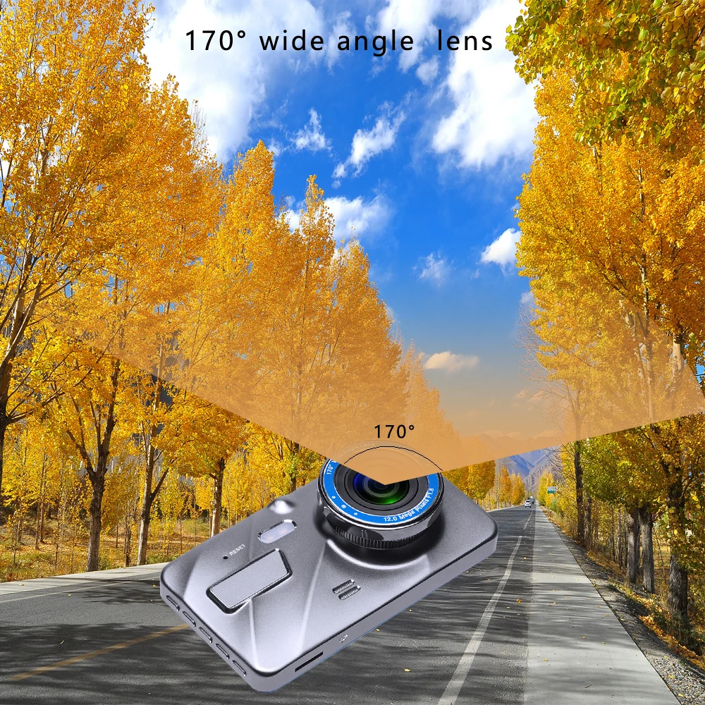 3Dash Cam New Dual Lens Car DVR Camera Full HD 1080P 4 IPS Front+Rear Mirror Night Vision Video Recorder Parking Monitor