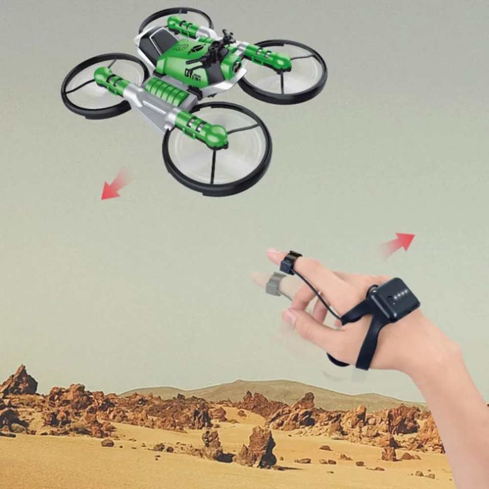 Watch Remote Control Deformation Motorcycle Folding Four-axis Aircraft Two-in-one Aircraft Toy With Wifi Camera Funny Gift