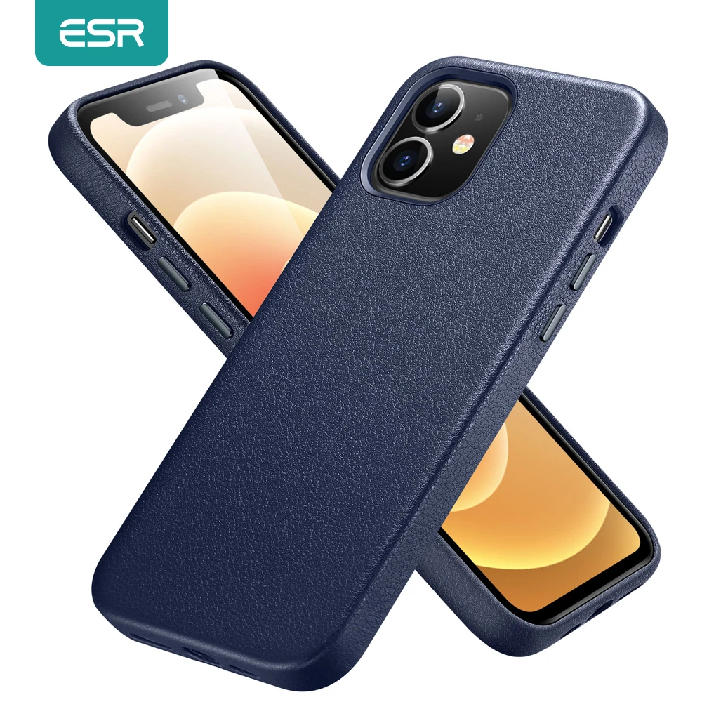 Esr For Iphone 12 Pro Max Case Leather Cover For Iphone 12 Mini 12 Pro Max Genuine Leather Case For Iphone 12 12pro Luxury Black Phone Case Covers Aliexpress