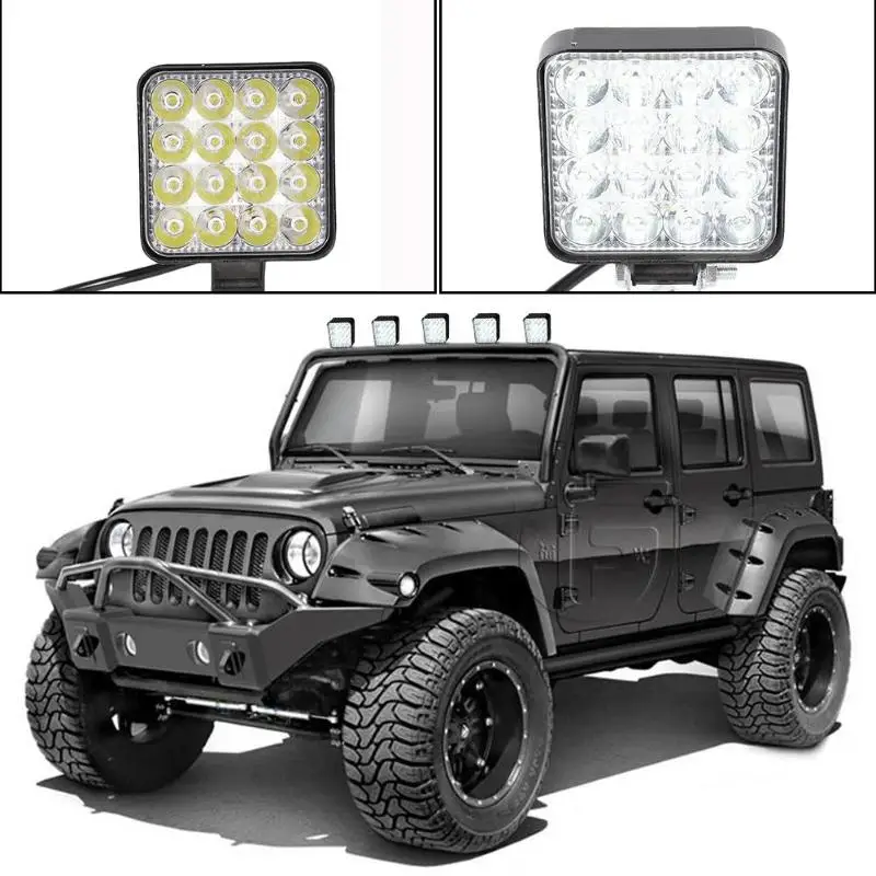 16LED Work Lamp 48W 2880LM 6500K Super Energy Saving High Brightness Long Life IP67 Waterproof Square Car Truck Mini Spotlight | Автомобили