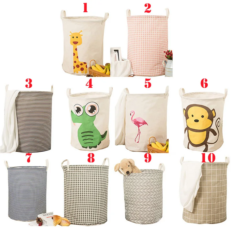 1pc Folding Collapsible Laundry Basket Large Capacity Bin Bucket Hamper Canvas Dirty Clothes Organizer With Handle | Дом и сад