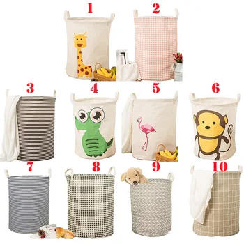 

1pc Folding Collapsible Laundry Basket Large Capacity Bin Bucket Laundry Hamper Canvas Dirty Clothes Organizer With Handle Bin