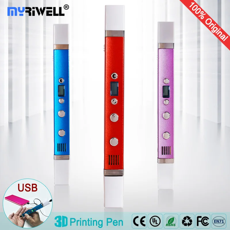 

3D Pen Original Myriwell 3rd Generation Multifunction 3D Magic Pen 5V2A USB Charging Plus 1.75mm BAS / PLA Silk The Best Gift fo
