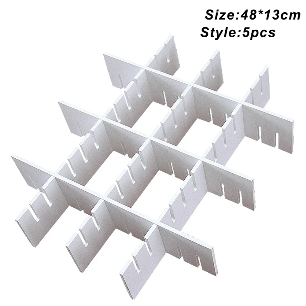 5 pcs 48x13cm Бытовая Регулируемая перегородка разделитель ящика перегородка для хранения шкаф место для хранения Органайзер AC889 - Цвет: 5 pcs 48x13cm