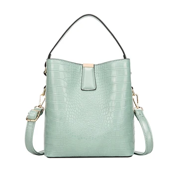 

HEFLASHOR 2020 new Retro Bucket Shoulder Bag Fashion Large Capacity Pu Portable Diagonal Bag solid colors sesy women bag