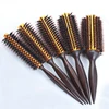 5pcs set Wooden Handle Hair Rolling Brush Natural Boar Bristle Round Brush For Hair Drying Styling Curling 1