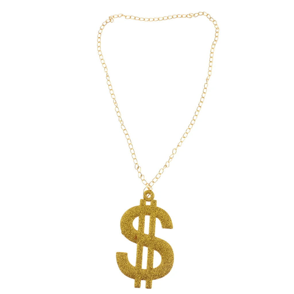 DOLLAR GANGSTER PIMP NECKLACE FANCY DRESS BIG DADDY FANCY DRESS COSTUME